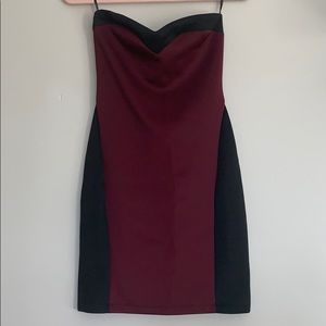 Maroon and Black Cocktail Dress
